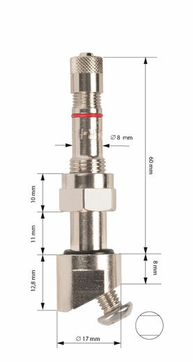 1330194 nákladní TPMS ventil 0 st. zahnutí, nikl. Alcoa