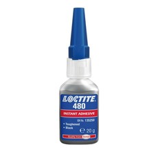 Vteřinové lepidlo, pro plasty a pryže, černé, 20 g - Loctite 480