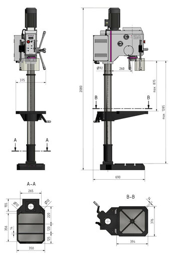 Sloupová převodová vrtačka OPTIdrill DH 28 GSV