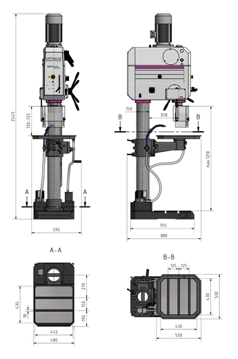 Sloupová převodová vrtačka OPTIdrill DH 45 G