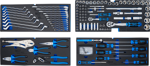 Kufr s nářadím - gola sada 1/4" a 1/2", klíče a kleště, sada 143 ks - BGS 3318