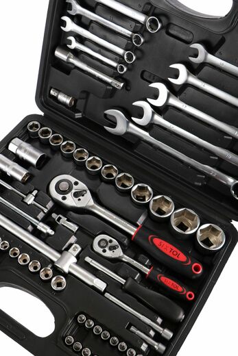 Gola sada 1/2" a 1/4", 6hranné hlavice, 4-32 mm, 82 ks TOOL SET - SIXTOL