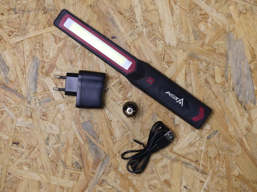 Dílenská montážní lampa LED COB 3W, nabíjecí USB, - ASTA - BAZAROVÝ produkt