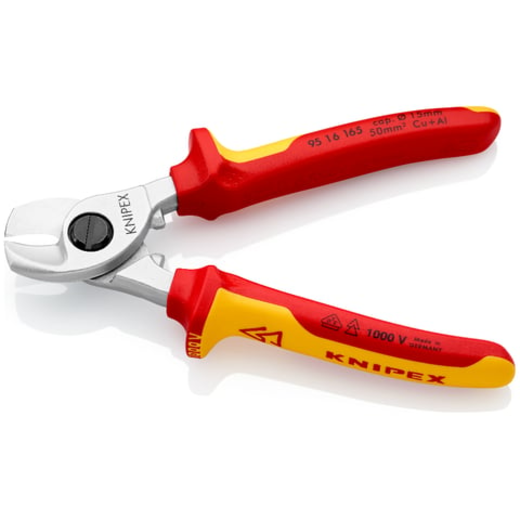 Nůžky na kabely, elektrikářské, VDE 1000 V, pro průměry vodičů do 15 mm - Knipex 95 16 165