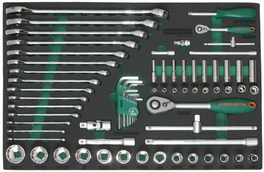 Modul - palcová gola sada 1/4" a 1/2", očkoploché klíče, 69 ks - JONNESWAY S05H4269SV