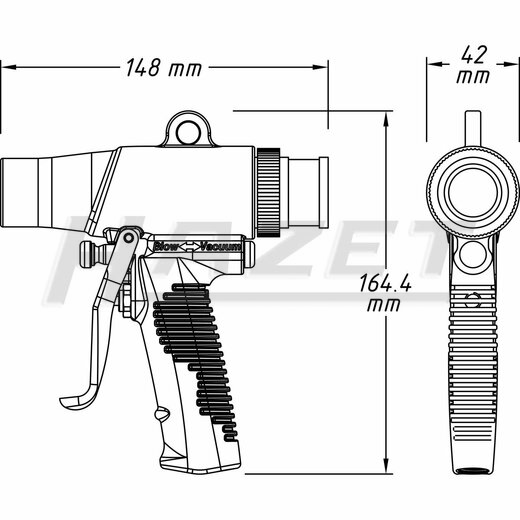 Odsávací a ofukovací pistole, s přepínáním - HAZET 9043N-10