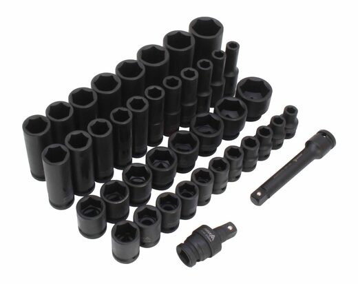 Sada zástrčných hlavic 1/2", úderové, 9-30 mm, 40 ks – Asta A-HEX40F