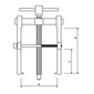 Dvouramenný stahovák ložisek 90x150 mm