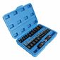 Zástrčné a nástrčné hlavice 1/4", 3/8" a 1/2” TORX a TORX-E, sada 25 ks - SATRA