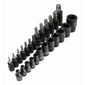 Zástrčné a nástrčné hlavice 1/4", 3/8" a 1/2” TORX a TORX-E, sada 25 ks - SATRA