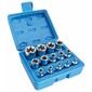 Hlavice 1/4”, 3/8” a 1/2” nástrčné TORX-E, vel. E4-E24, sada 14 ks - SATRA