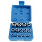 Hlavice 1/4”, 3/8” a 1/2” nástrčné TORX-E, vel. E4-E24, sada 14 ks - SATRA